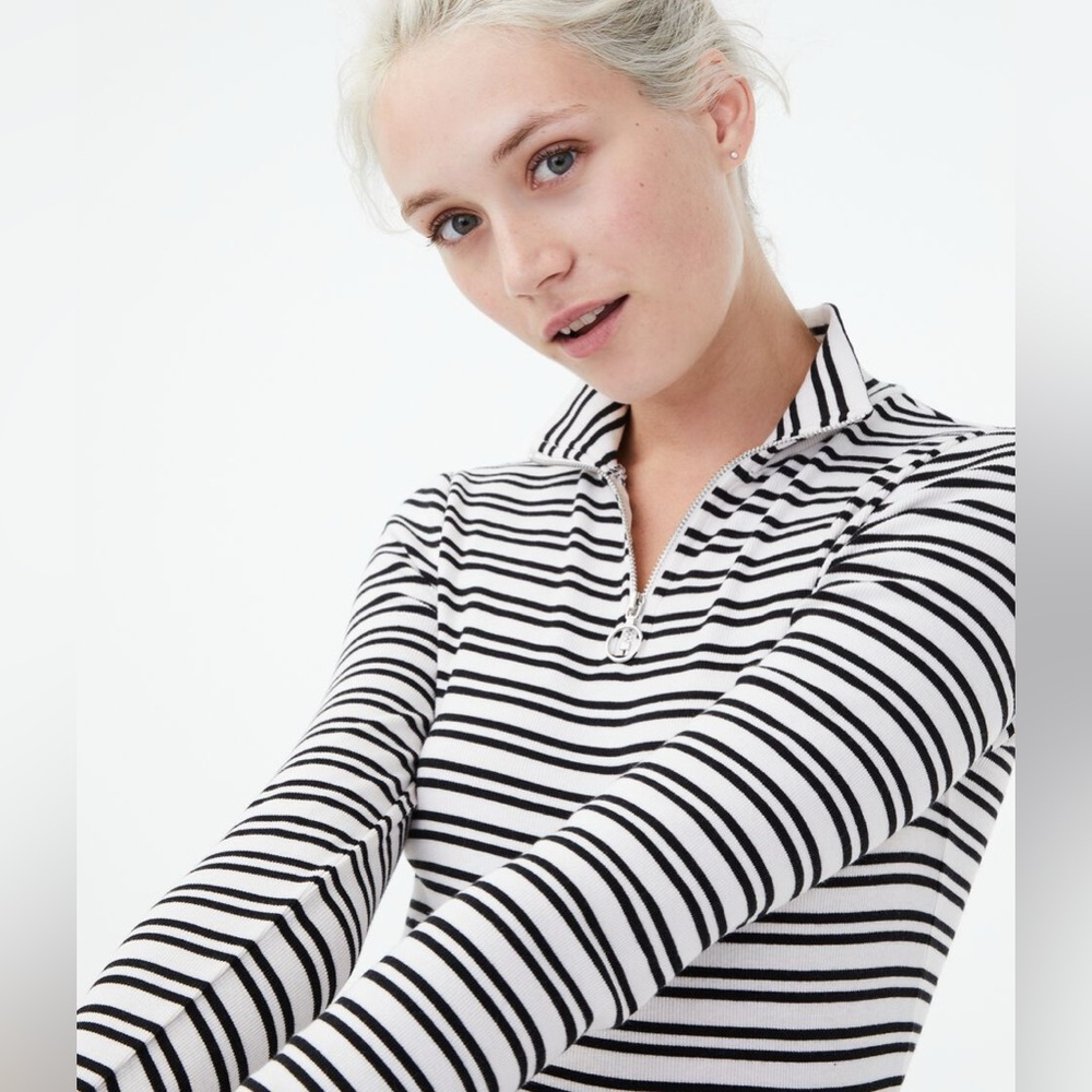 Aeropostale Black and White Striped Women's Top